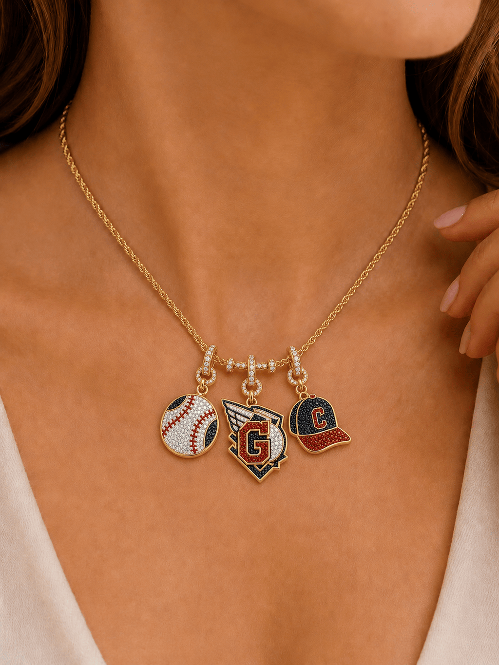 CLG Solid Gold Chain with Diamond Pendant TTTT