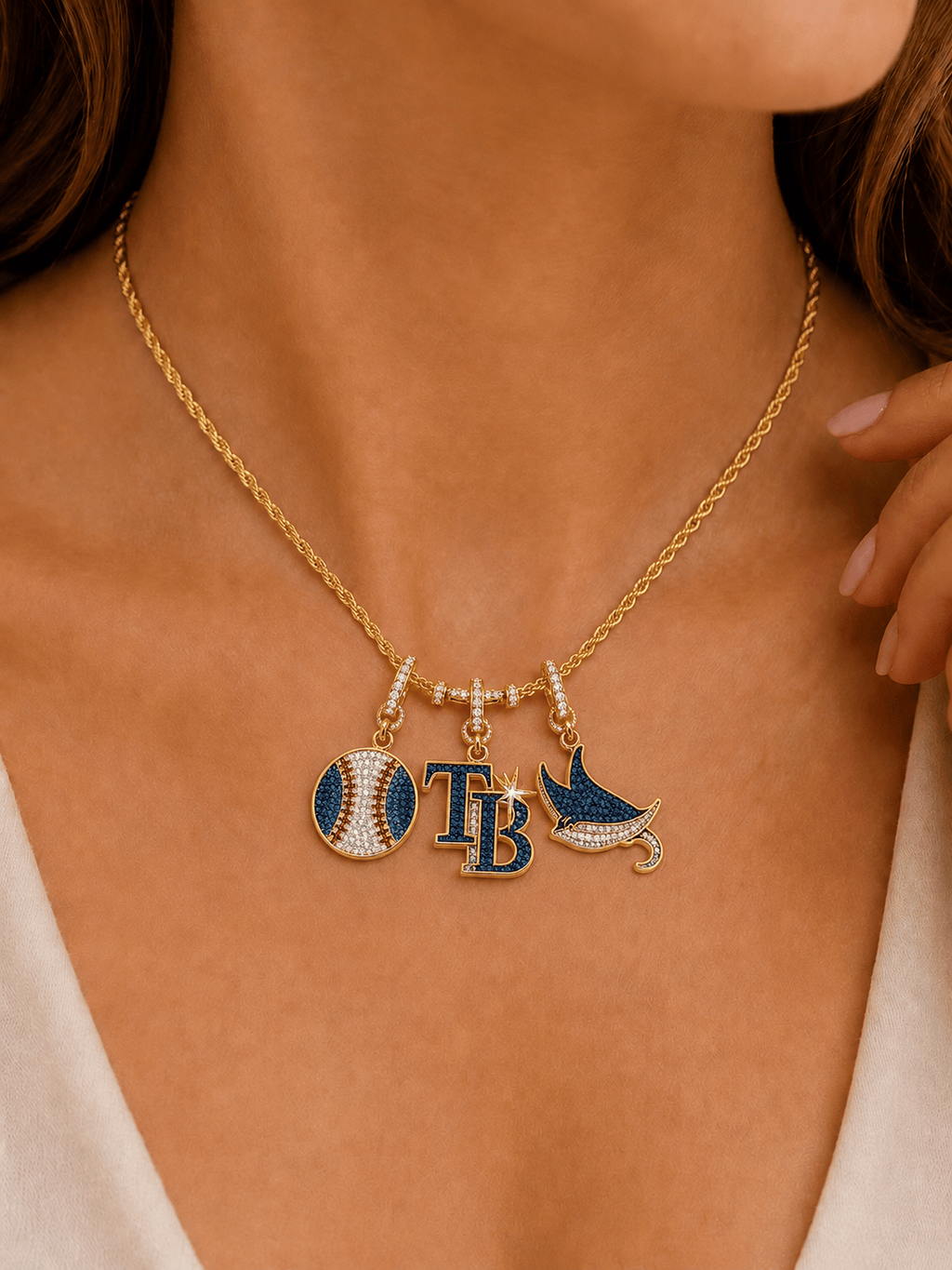 TPBR Solid Gold Chain with Diamond Pendant TTTT