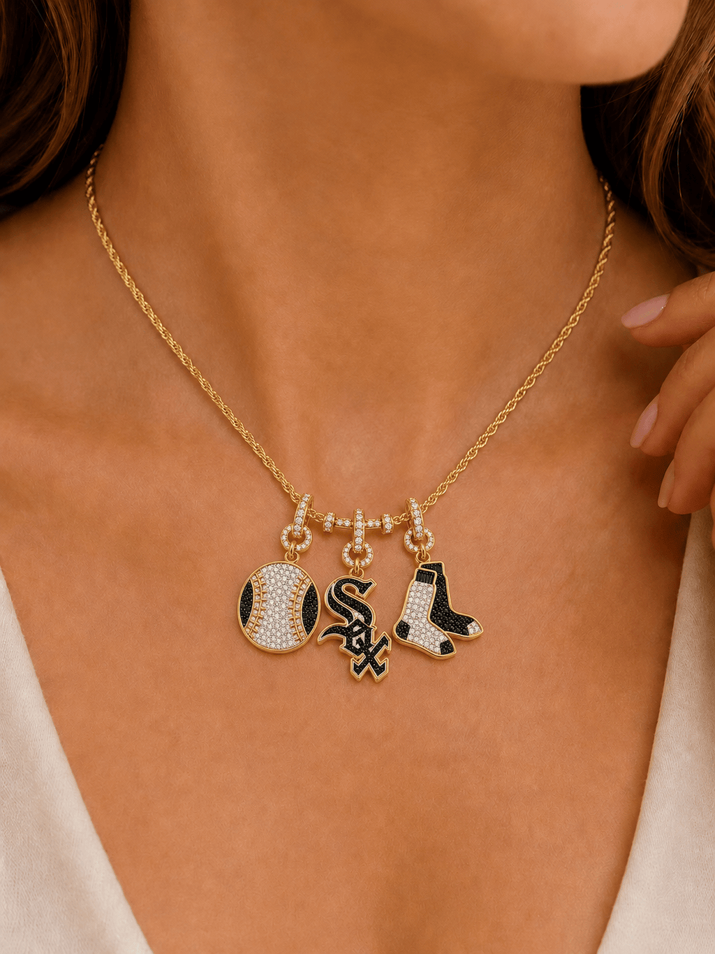 CWS Solid Gold Chain with Diamond Pendant TTTT