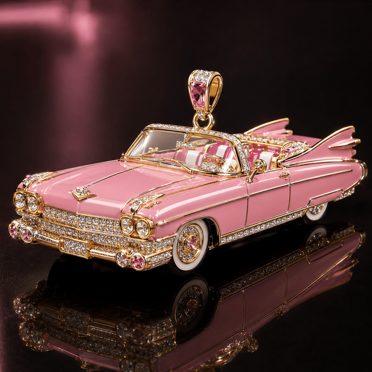 ELV Solid Gold Chain with Diamond Pendant TTTT