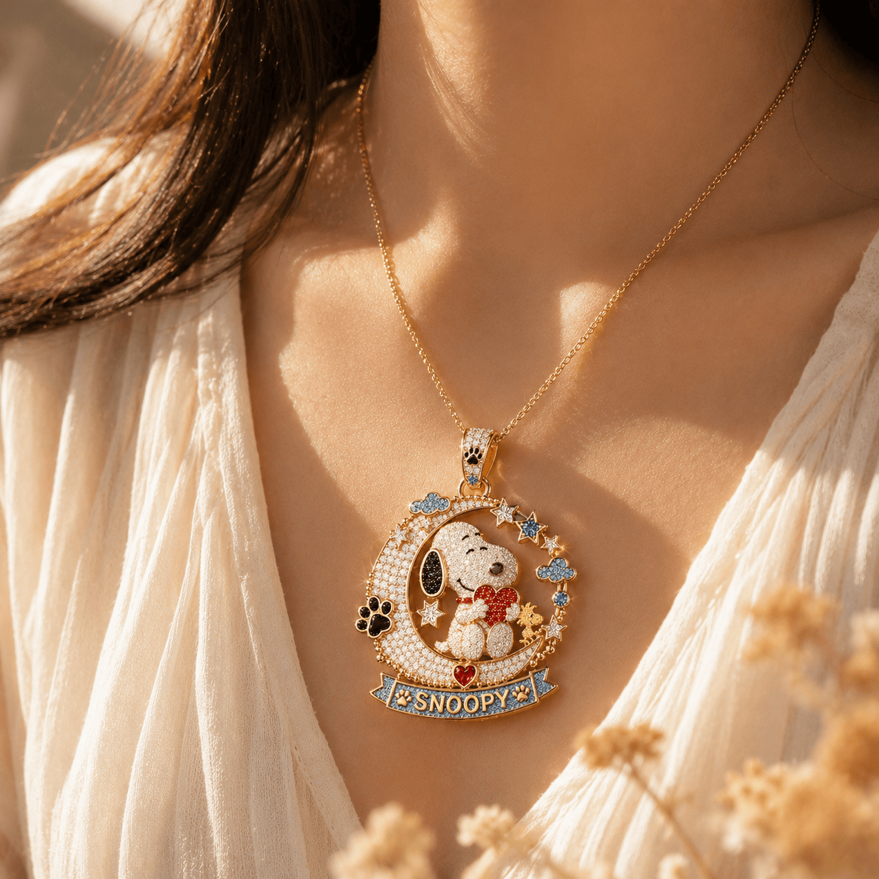 SNPY Solid Gold Chain with Diamond Pendant PDL