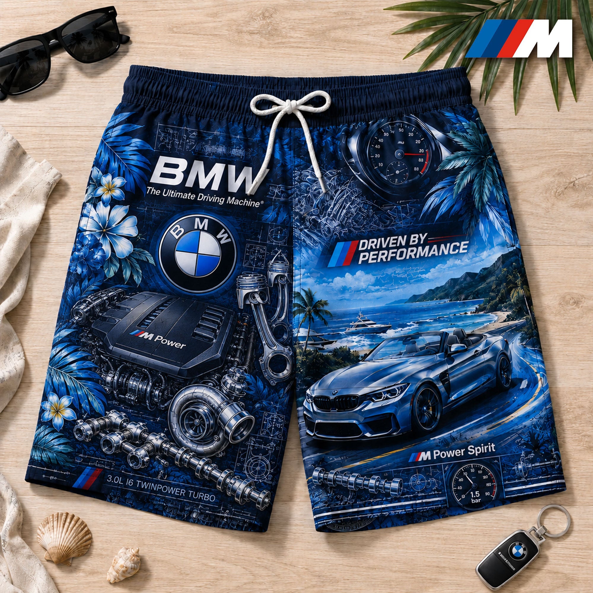 Premium BW Hawaiian Shorts TNSM