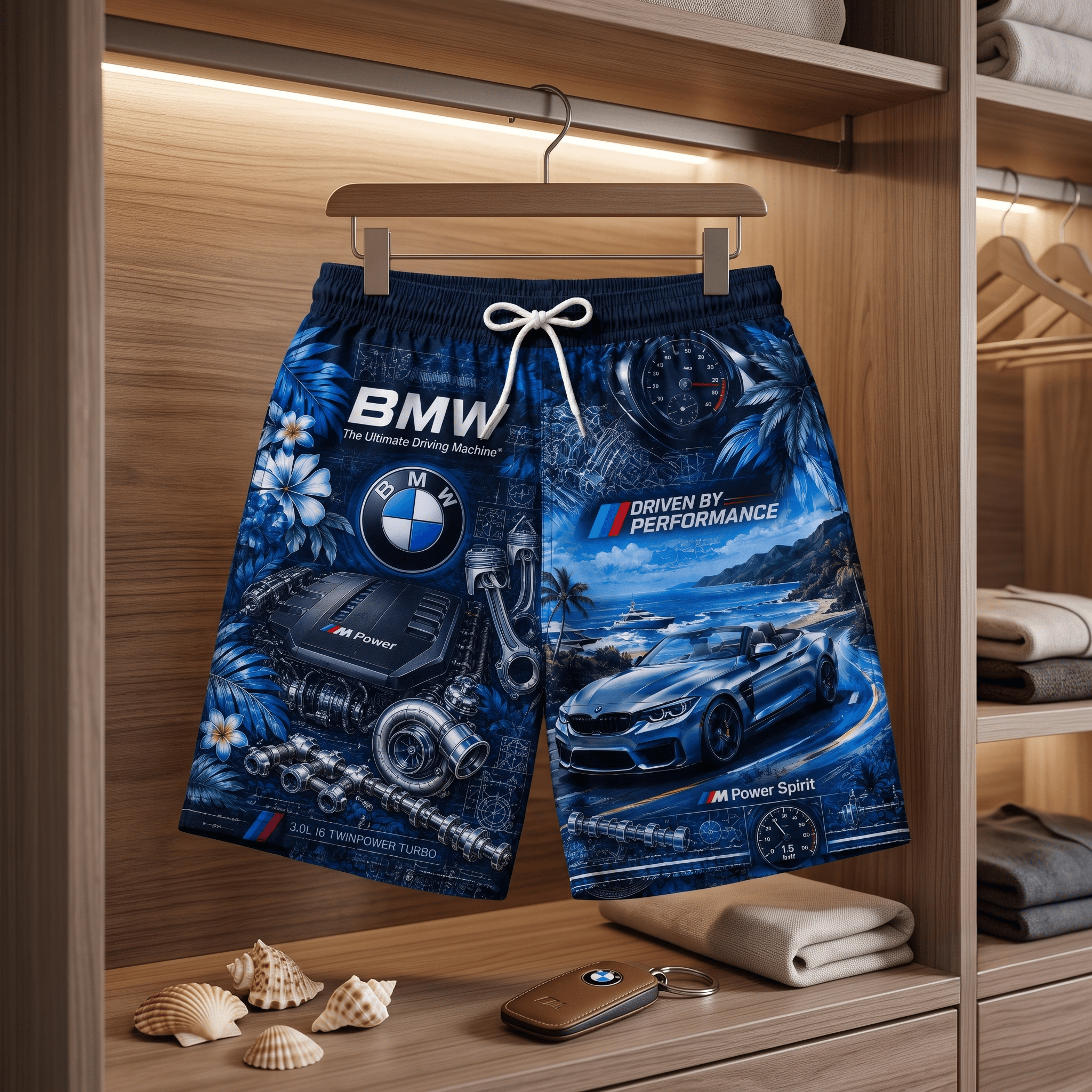 Premium BW Hawaiian Shorts TNSM