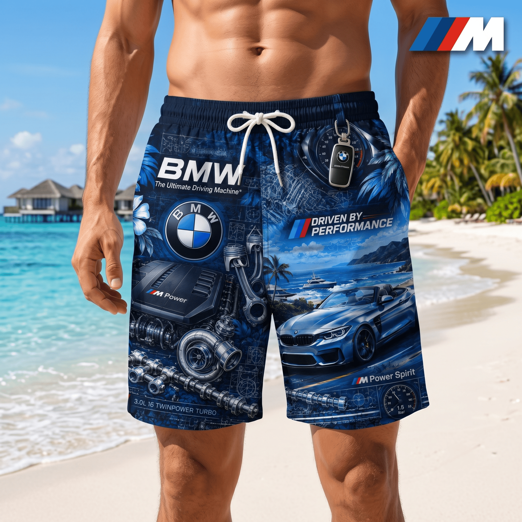 Premium BW Hawaiian Shorts TNSM