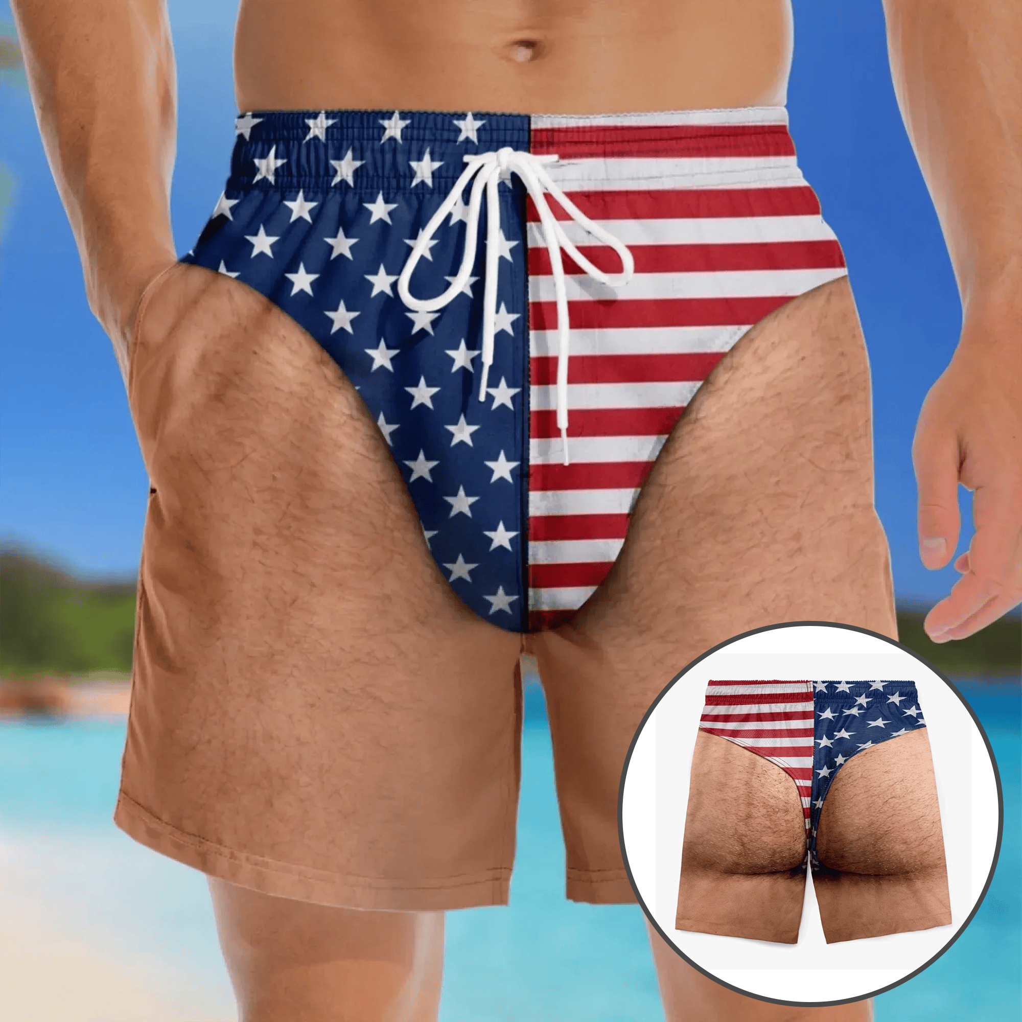 Premium Patriotic Men Swim Trunks TNSM