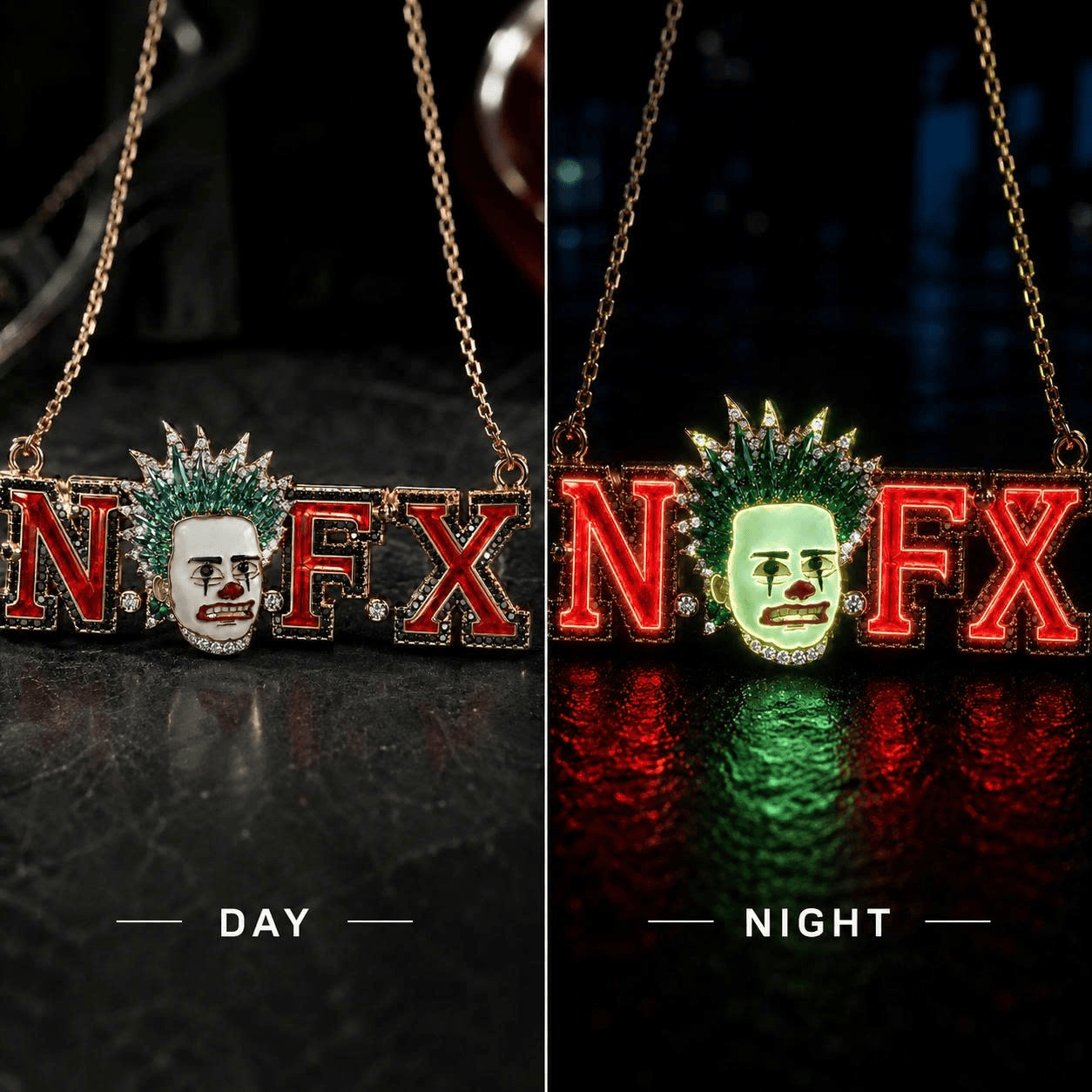NOFX Solid Gold Chain with Diamond Pendant BMD