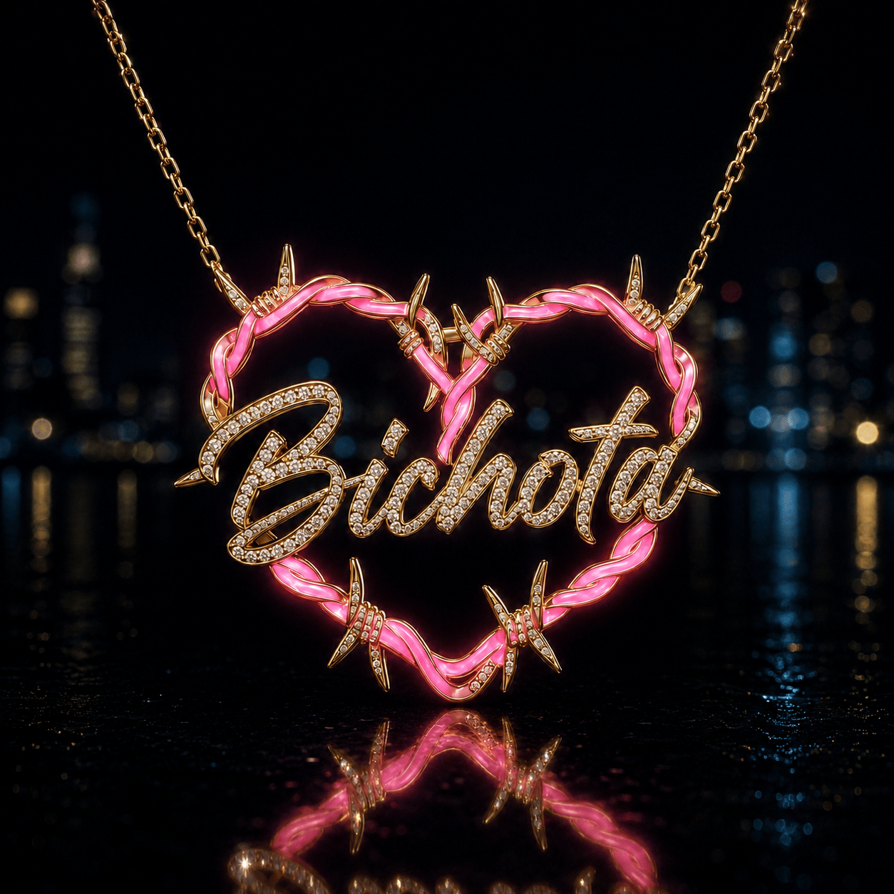 KRG Solid Gold Chain with Diamond Pendant BMD