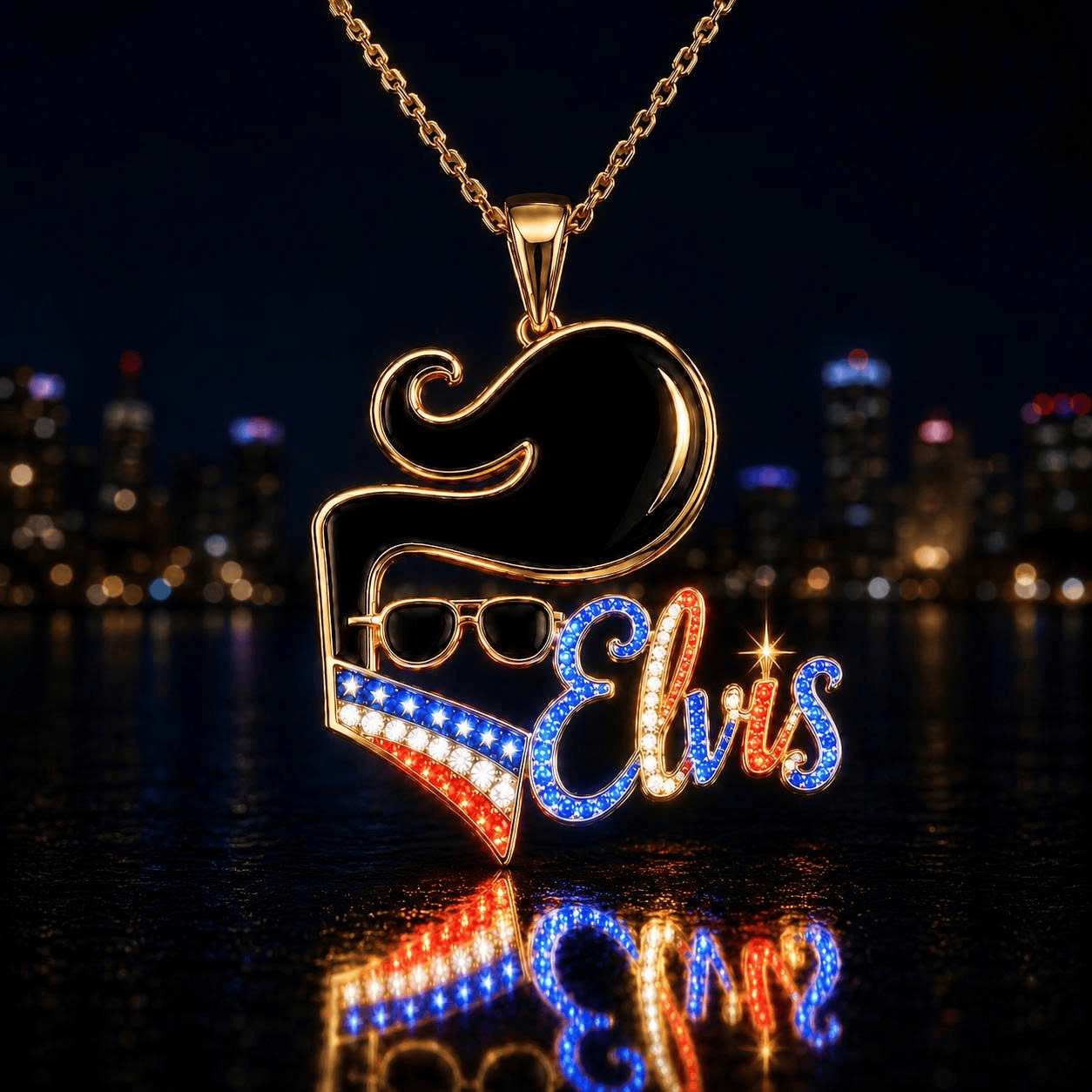 ELV Solid Gold Chain with Diamond Pendant BMD