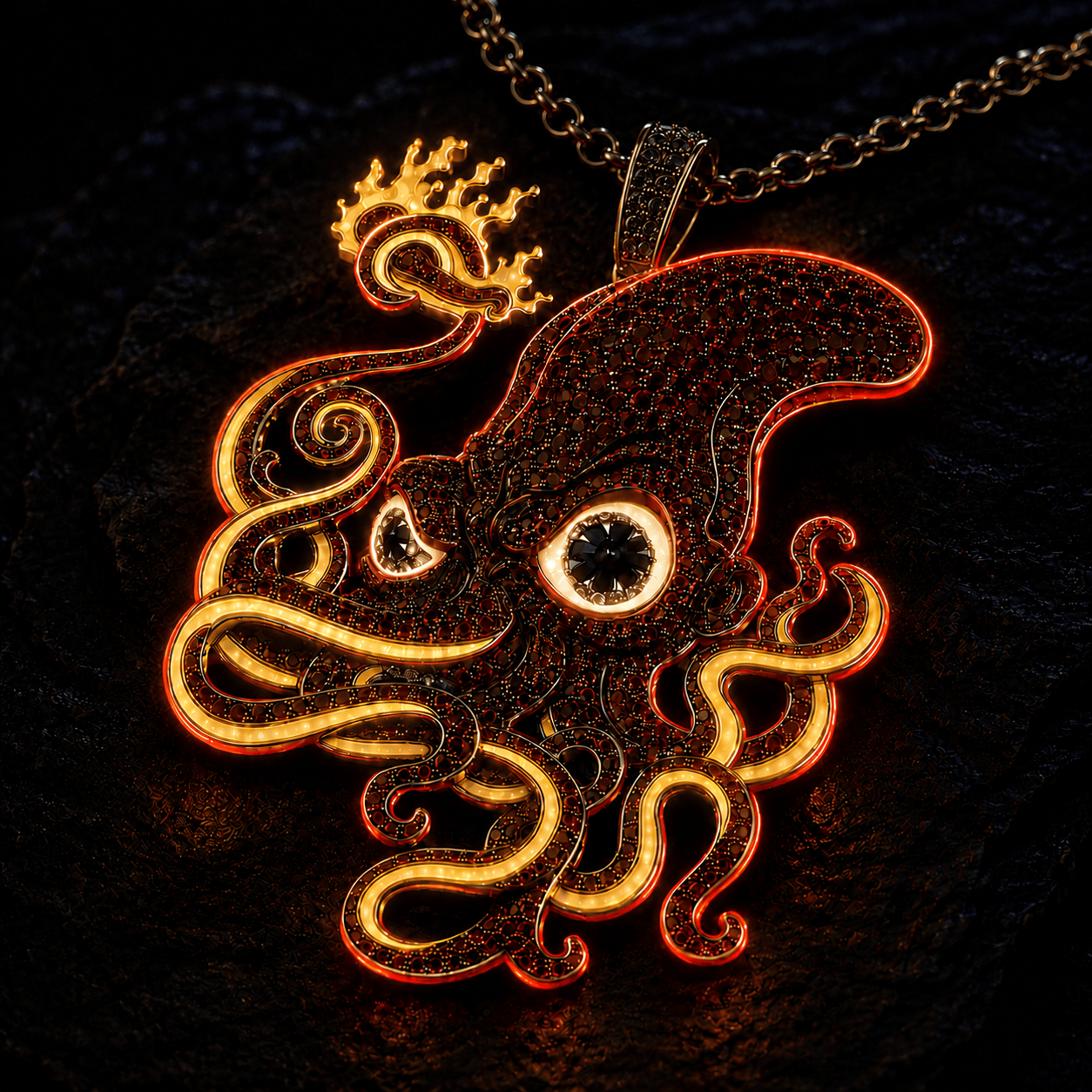 RHCP Solid Gold Chain with Diamond Pendant TMH