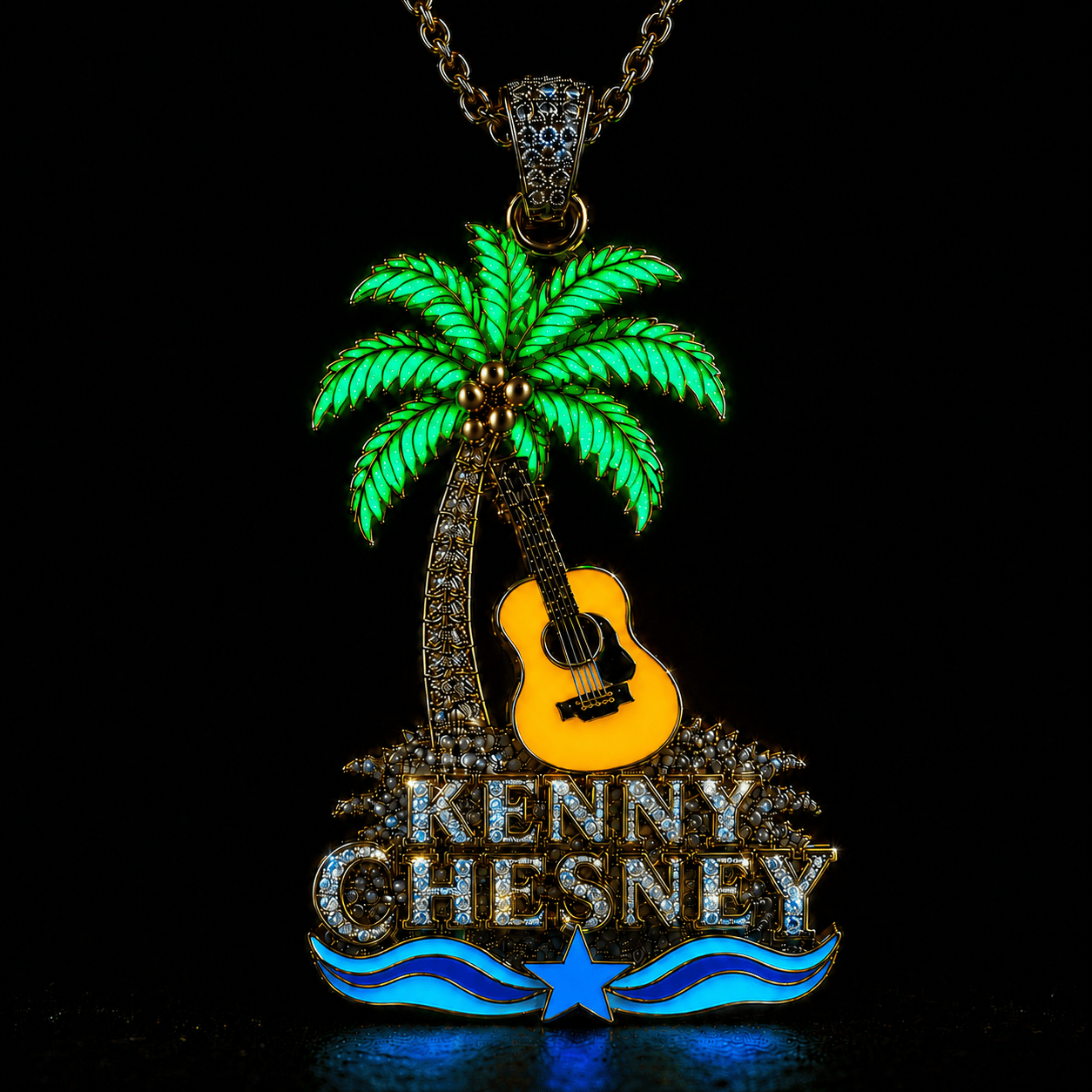 KNCN Solid Gold Chain with Diamond Pendant TMH