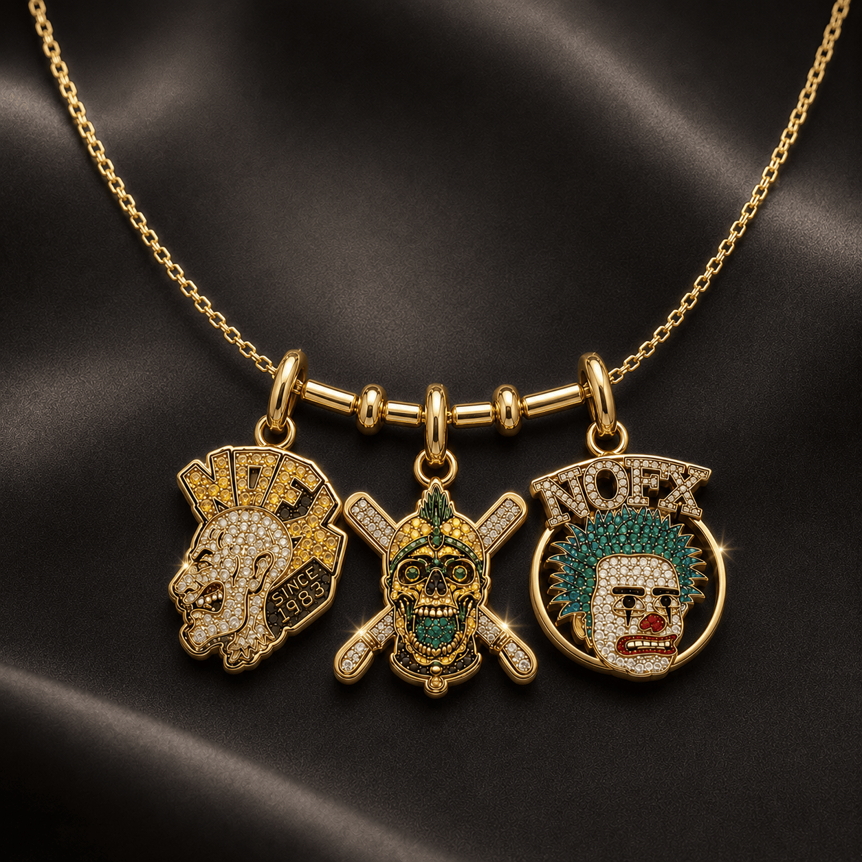 NOFX Solid Gold Chain with Diamond Pendant BMD