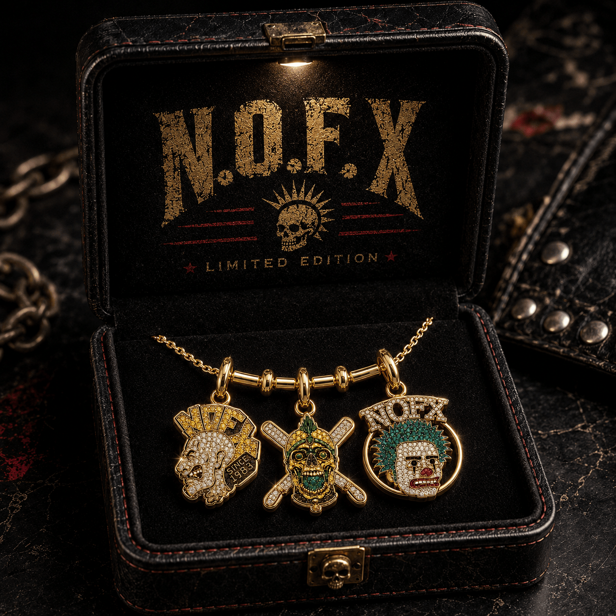 NOFX Solid Gold Chain with Diamond Pendant BMD
