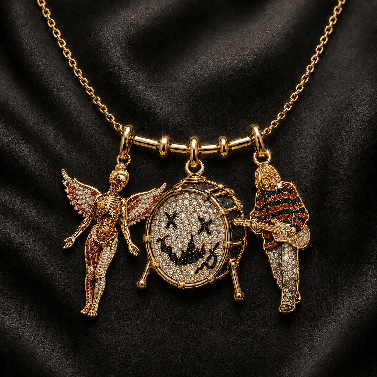 NVN Solid Gold Chain with Diamond Pendant BMD