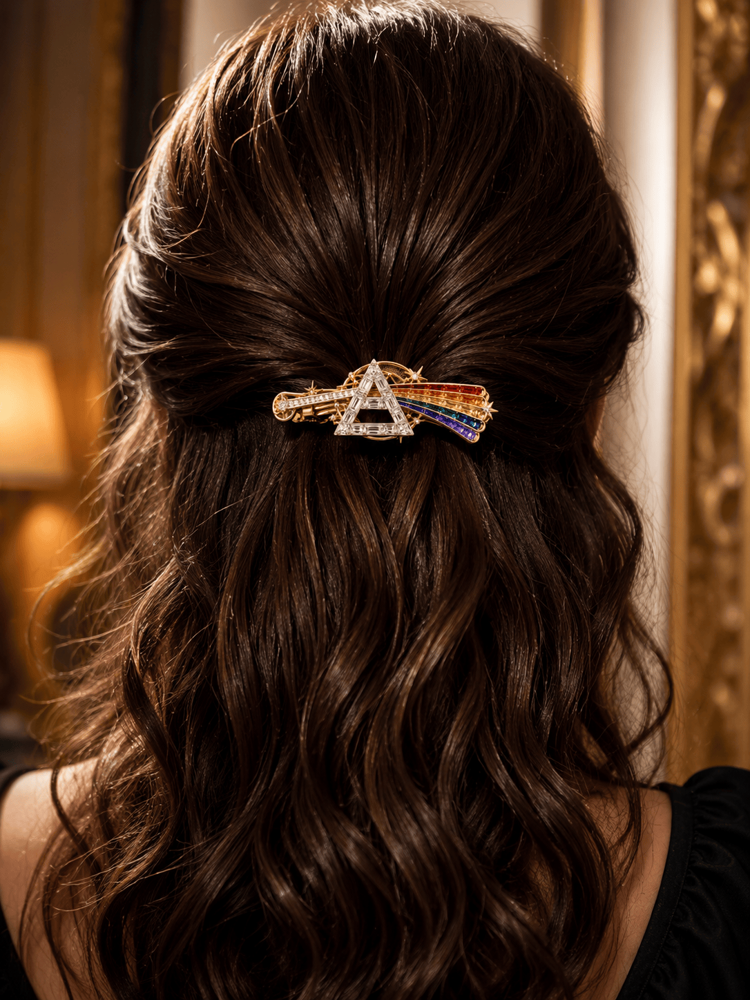 PKFL Elegant Gold Hair Clip For Women BMD