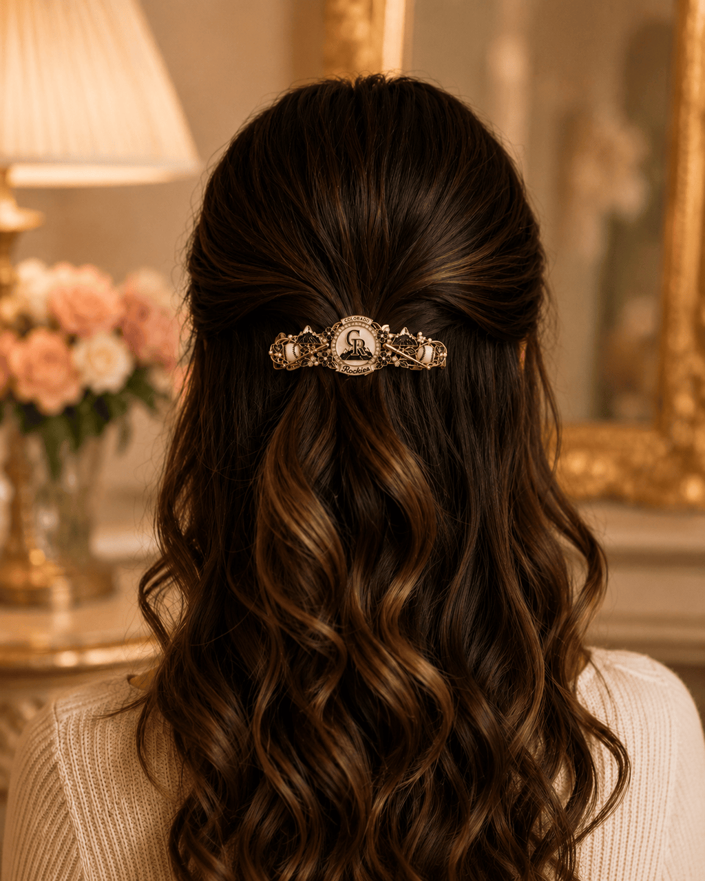 CLRDR Elegant Gold Hair Clip For Women TMH