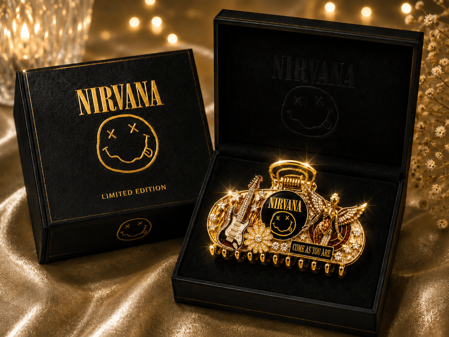 NVN Elegant Gold Hair Clip For Women TMH