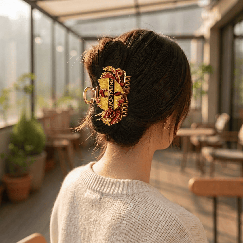 WTC Elegant Gold Hair Clip For Women BMD