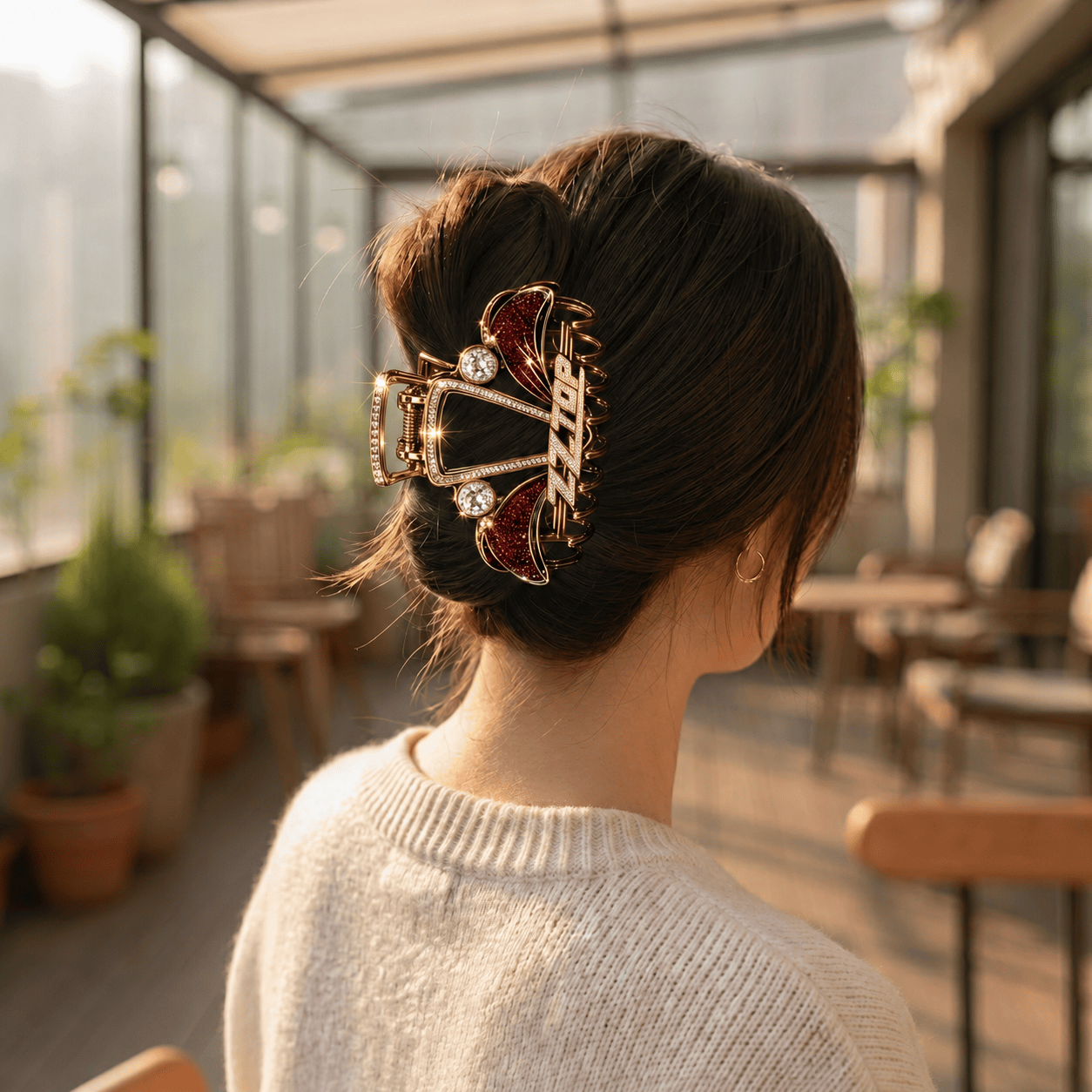 ZZT Elegant Gold Hair Clip For Women BMD