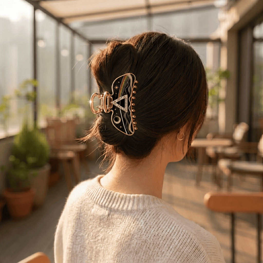 PKFL Elegant Gold Hair Clip For Women TMH
