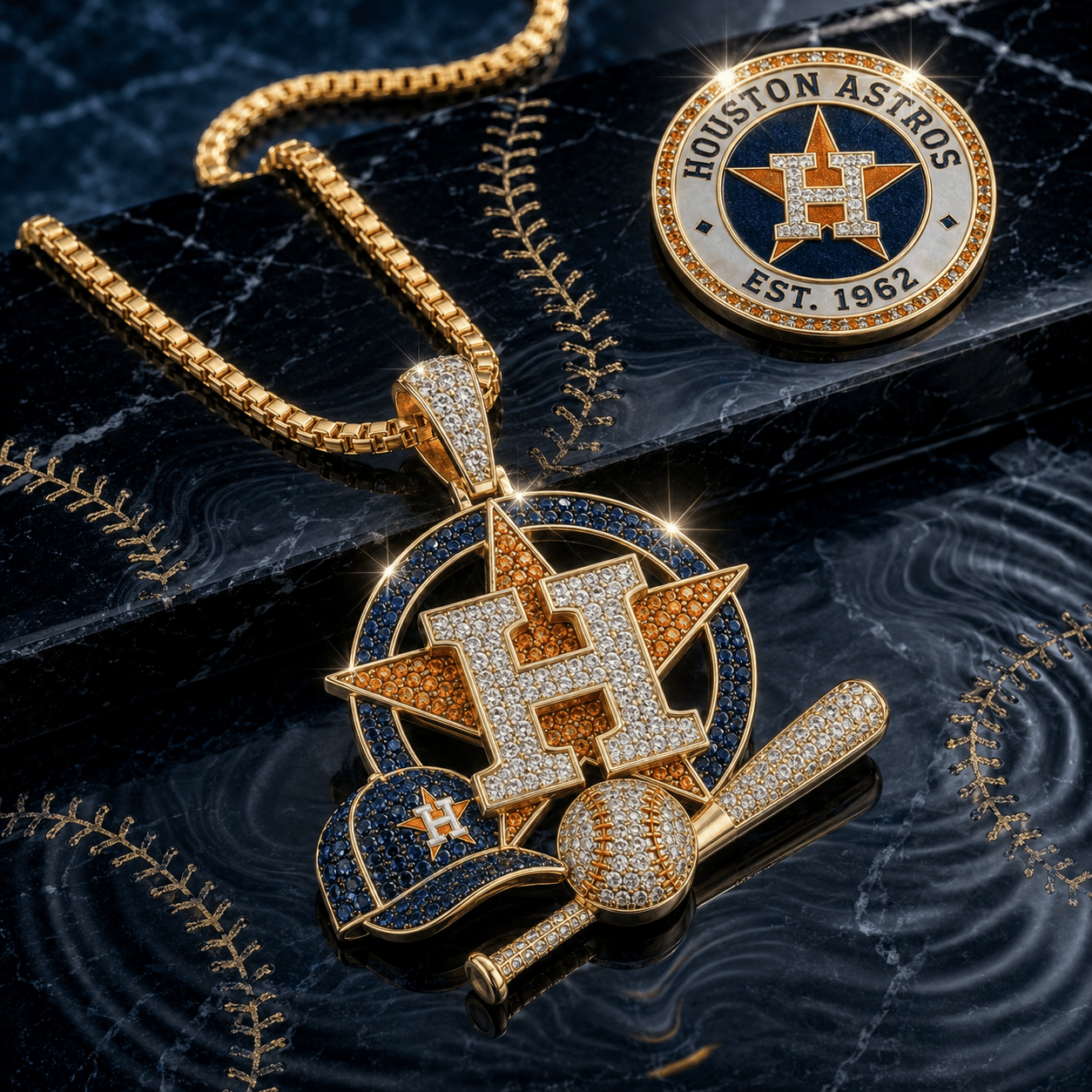 HTA Solid Gold Chain with Diamond Pendant BMD
