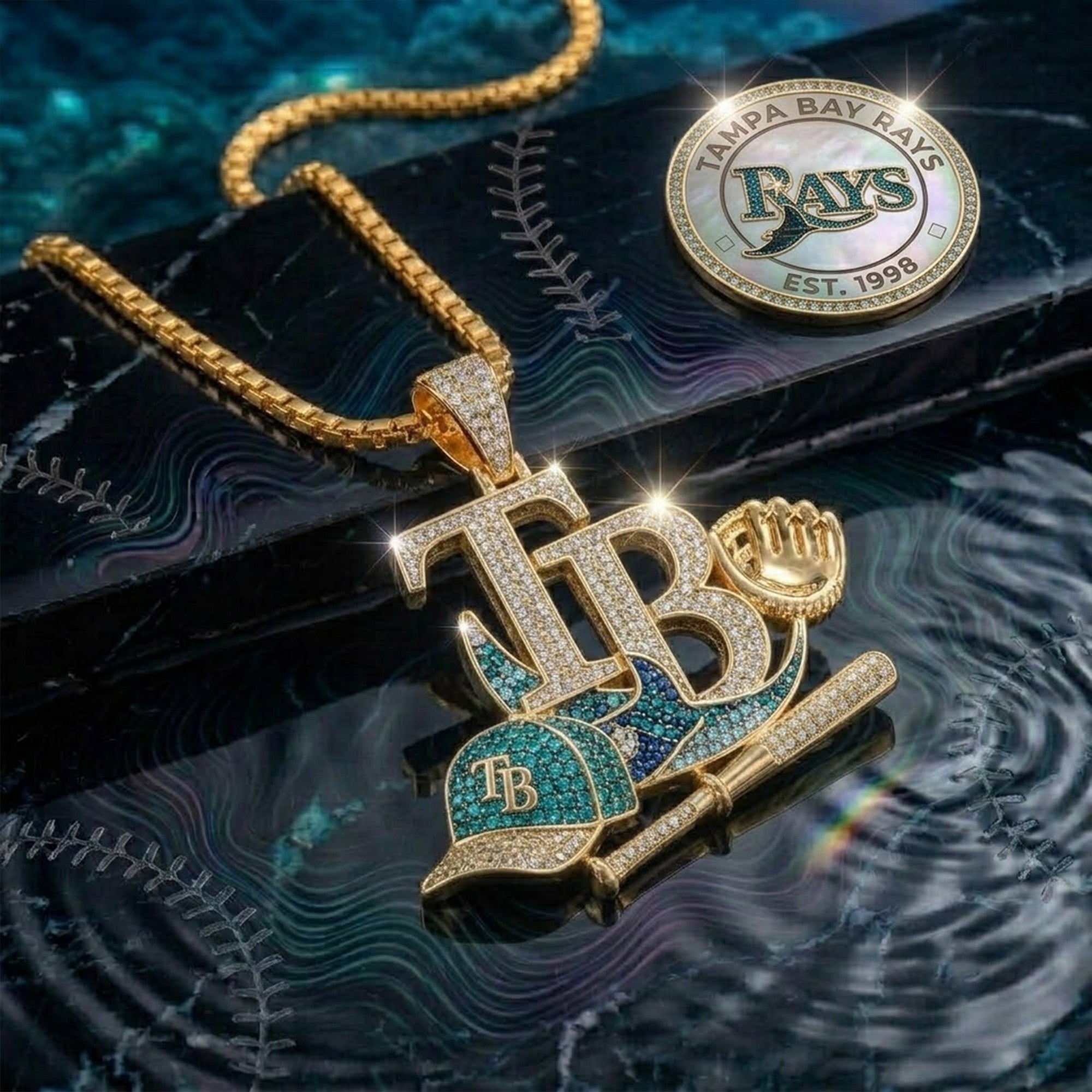 TPBR Solid Gold Chain with Diamond Pendant BMD