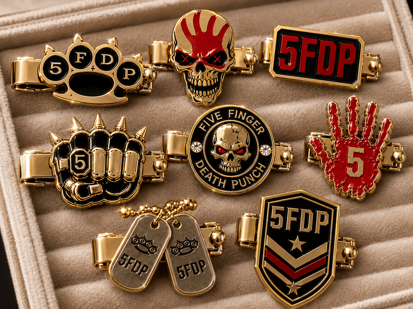 FFDP Elegant Gold Mini Barrettes for Women TMH
