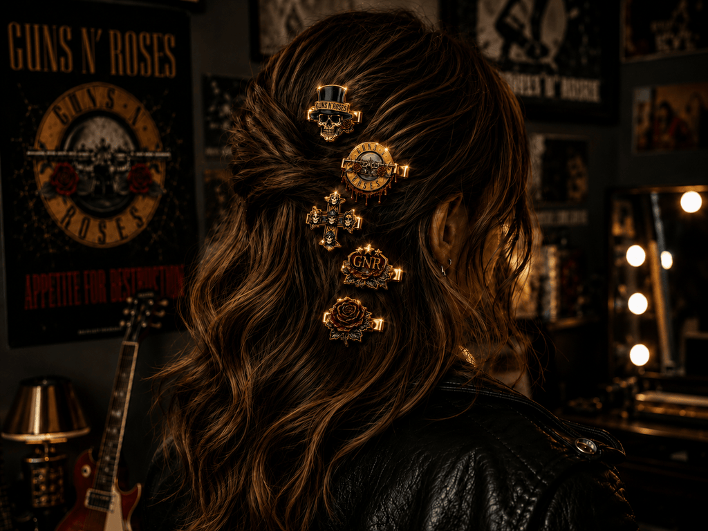 GNR Elegant Gold Mini Barrettes for Women TMH