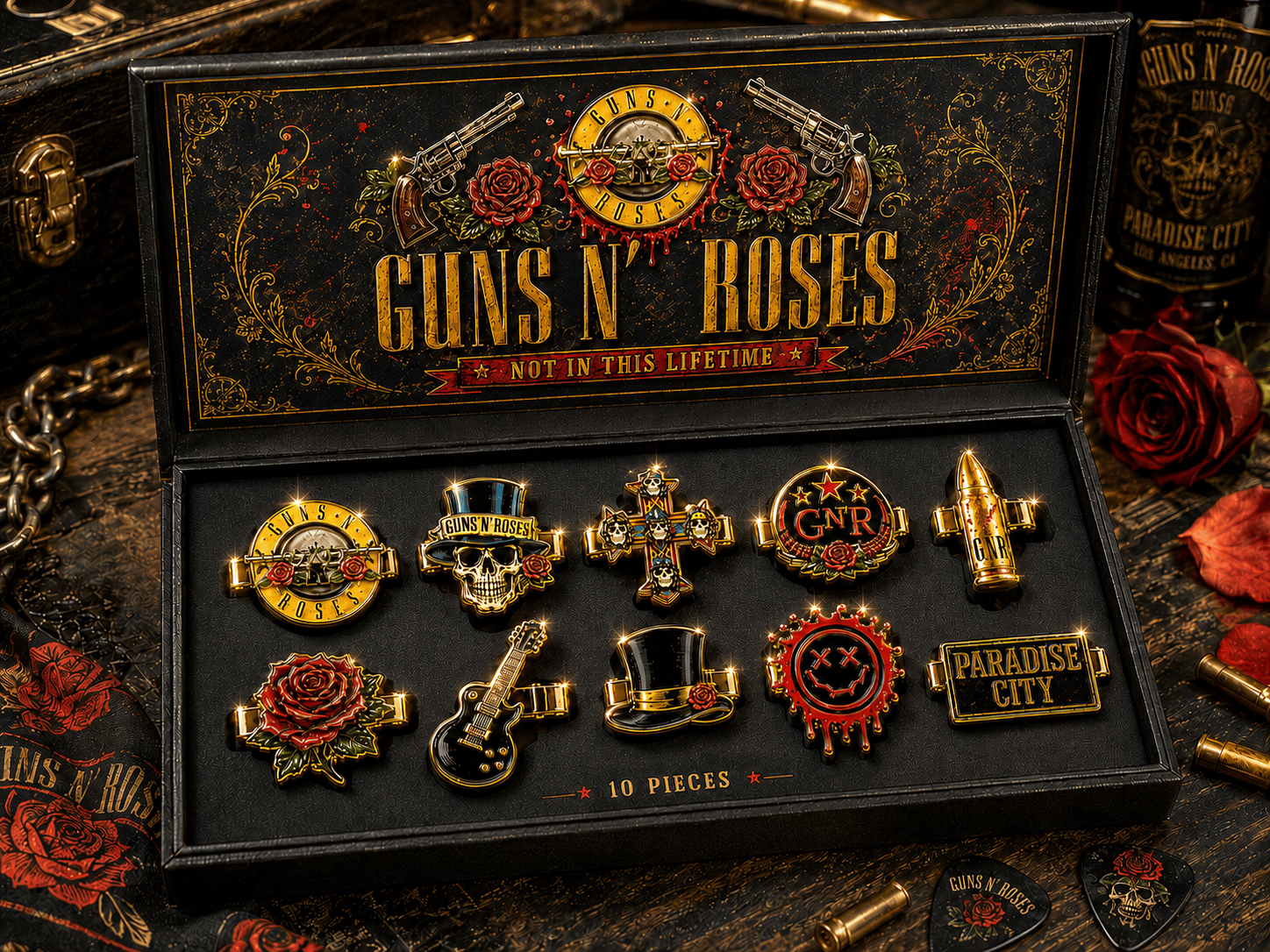 GNR Elegant Gold Mini Barrettes for Women TMH