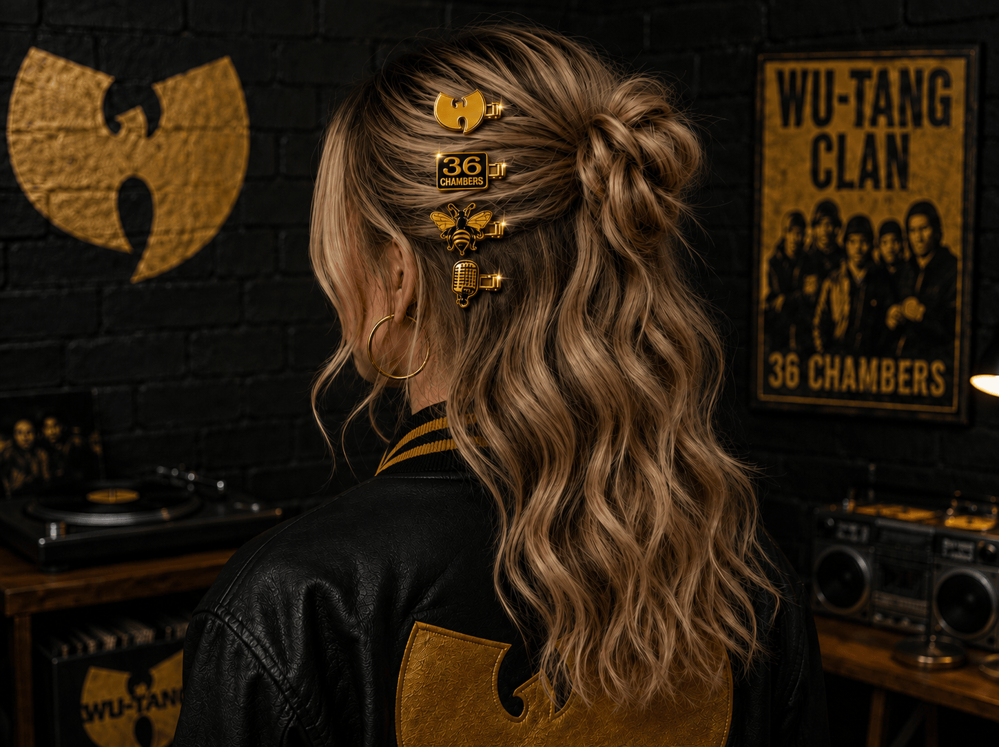 WTC Elegant Gold Mini Barrettes for Women TMH