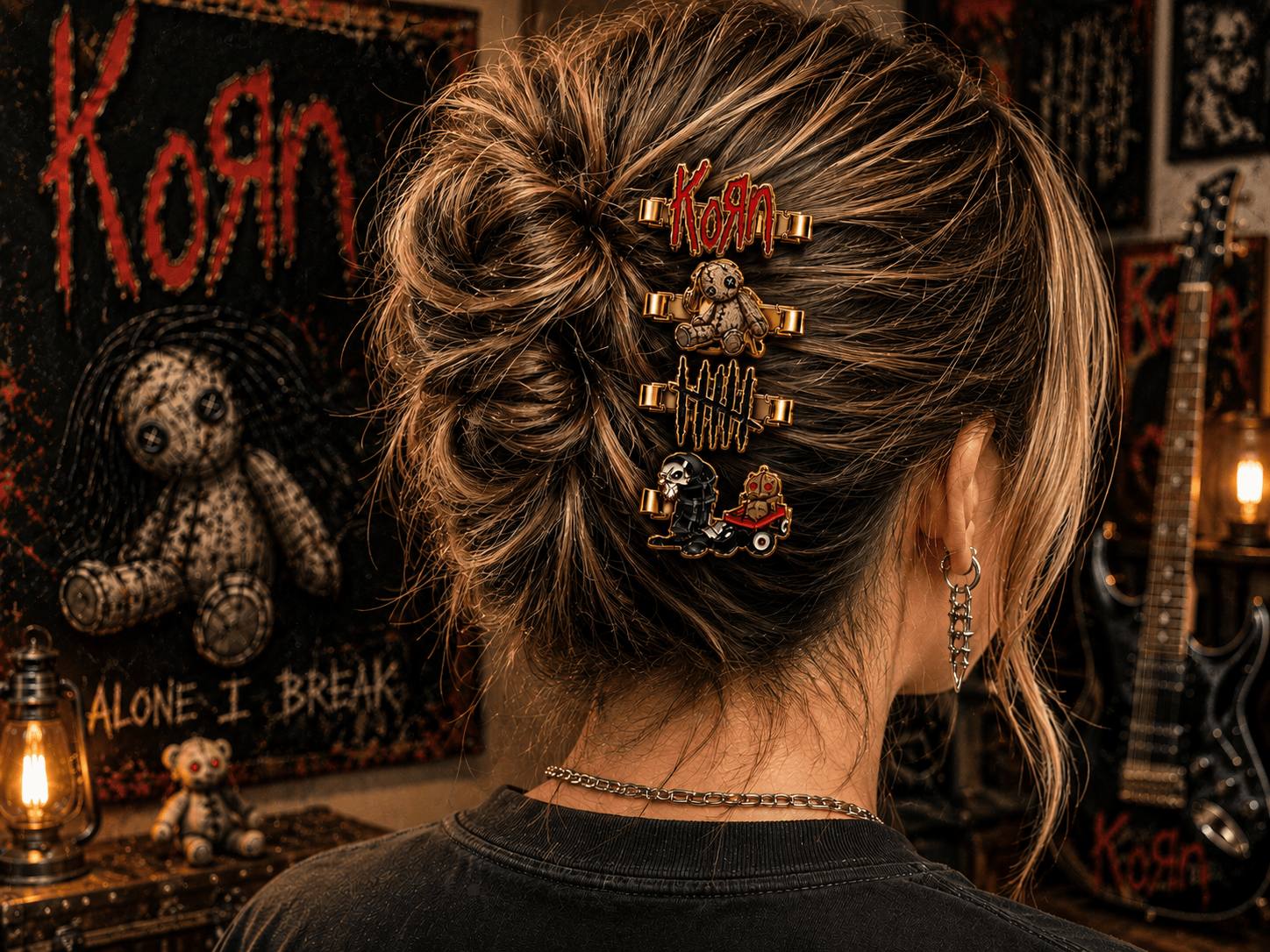 KRN Elegant Gold Mini Barrettes for Women TTTT