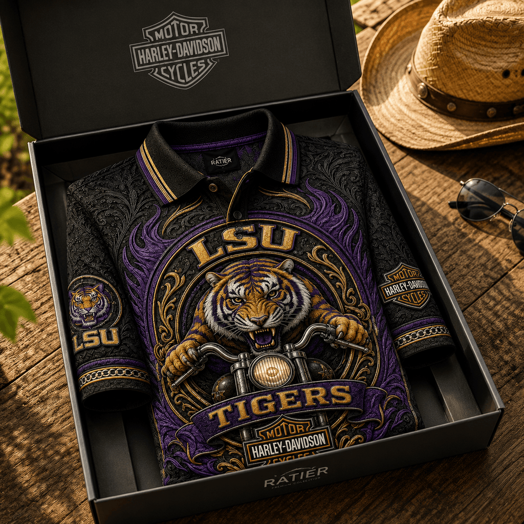 PREMIUM LSU EMBOSS POLO SHIRT HQH