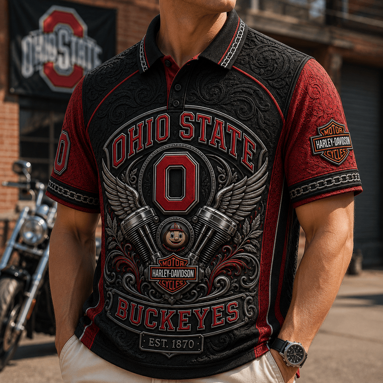 PREMIUM OSB EMBOSS POLO SHIRT HQH
