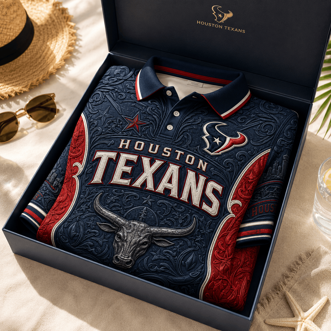 PREMIUM HTX EMBOSS POLO SHIRT NTVA