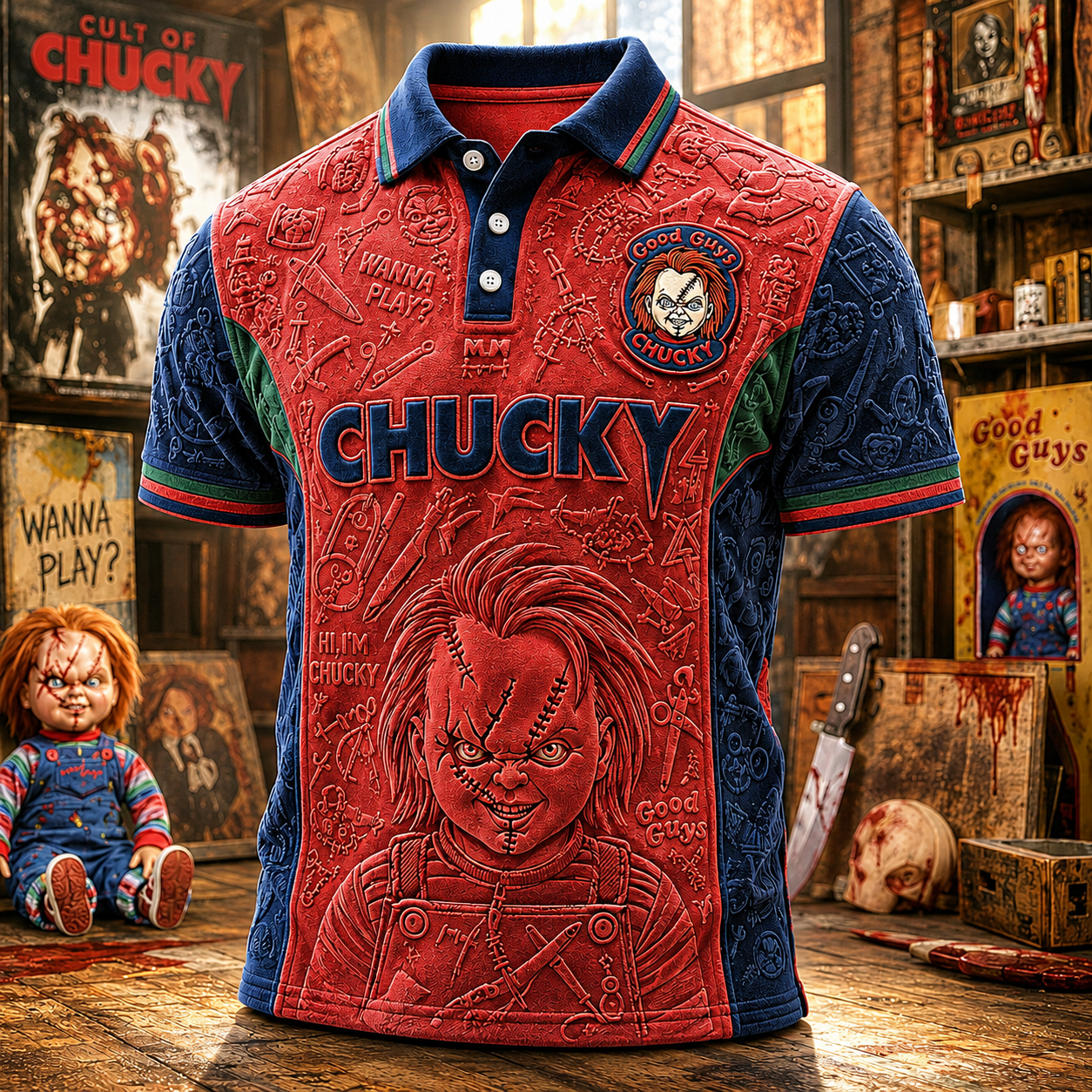 PREMIUM CKY EMBOSS POLO SHIRT NTVA