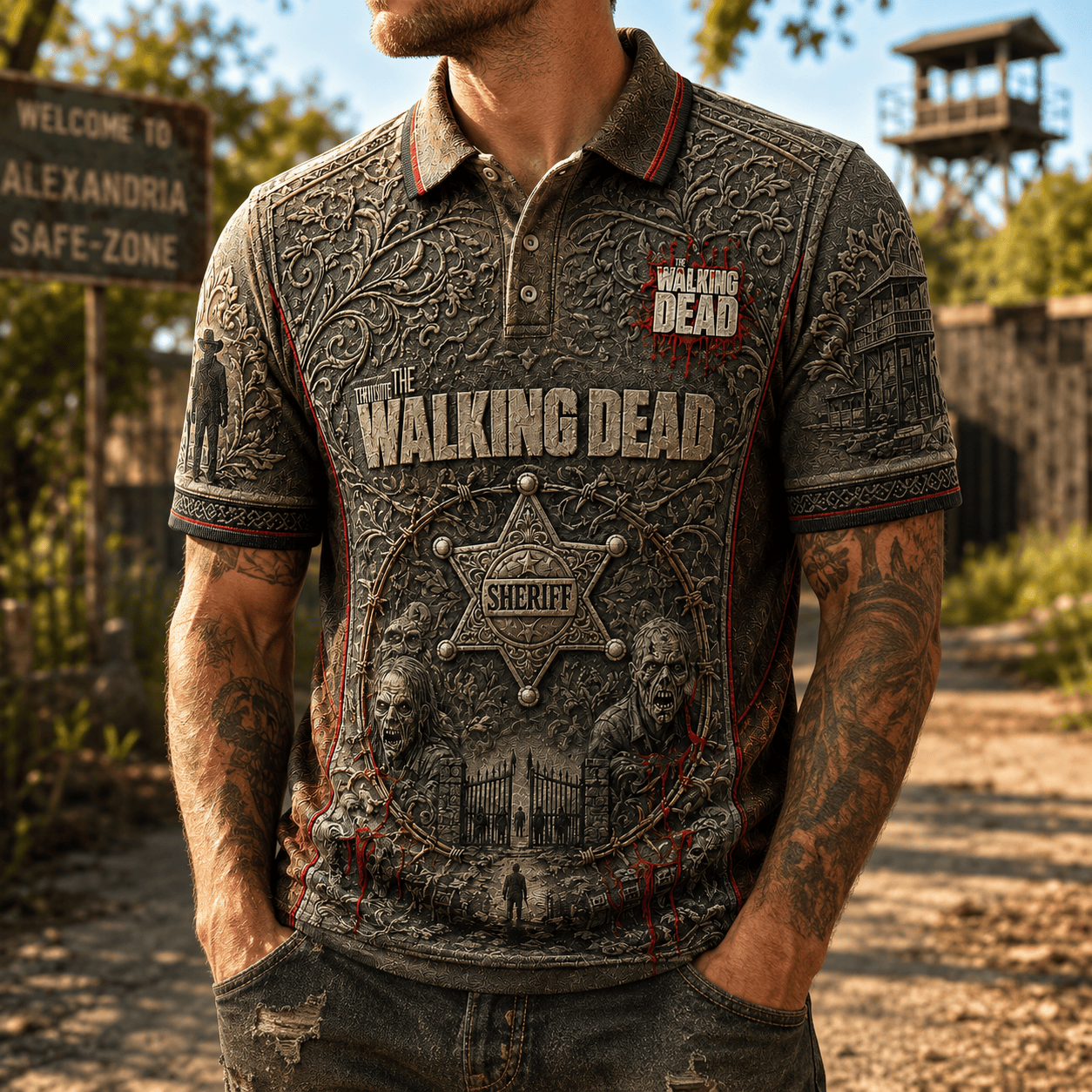 PREMIUM TWKD EMBOSS POLO SHIRT NTVA