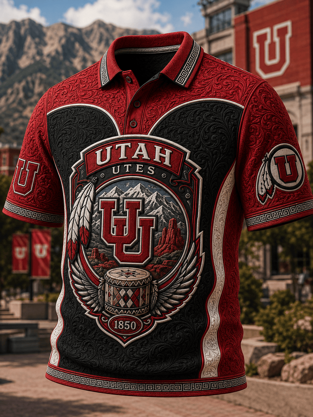 PREMIUM UTAH EMBOSS POLO SHIRT HQH