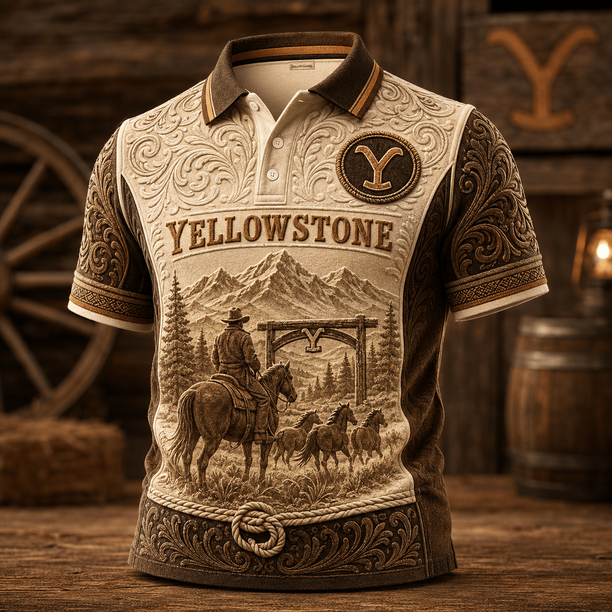 PREMIUM YLST EMBOSS POLO SHIRT NTVA
