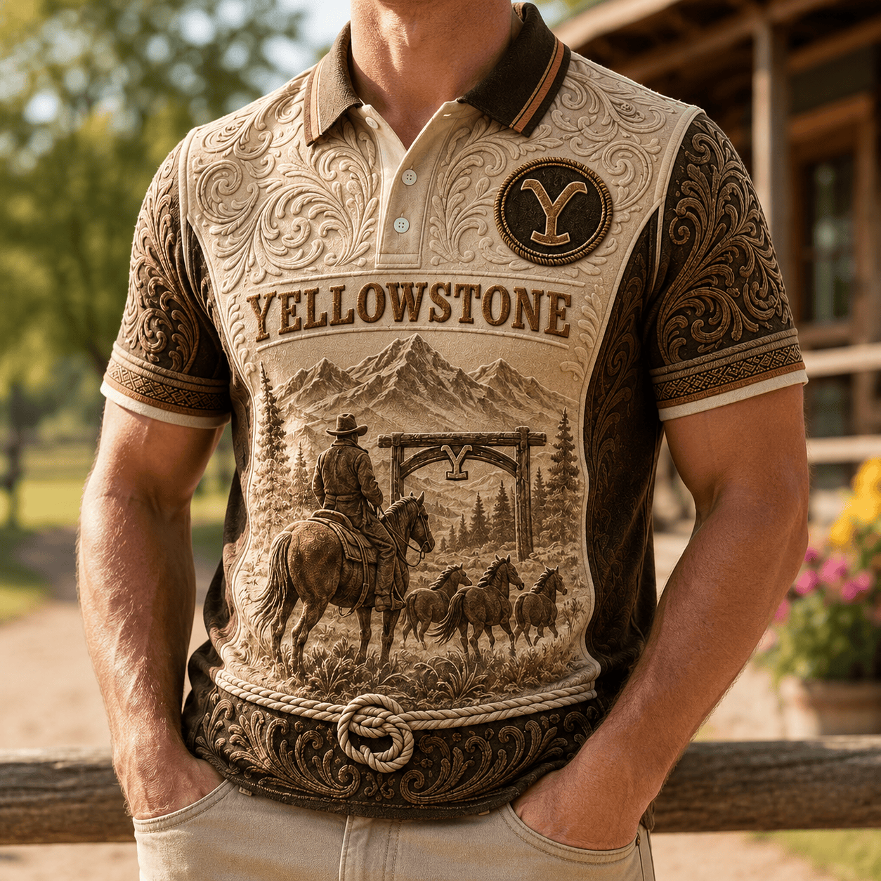 PREMIUM YLST EMBOSS POLO SHIRT NTVA