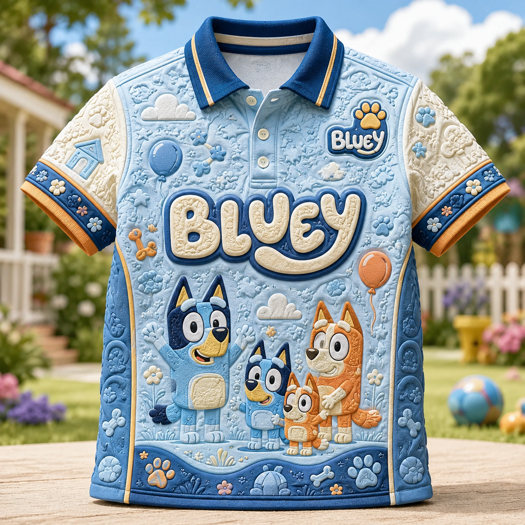 PREMIUM BLU EMBOSS POLO SHIRT NTVA