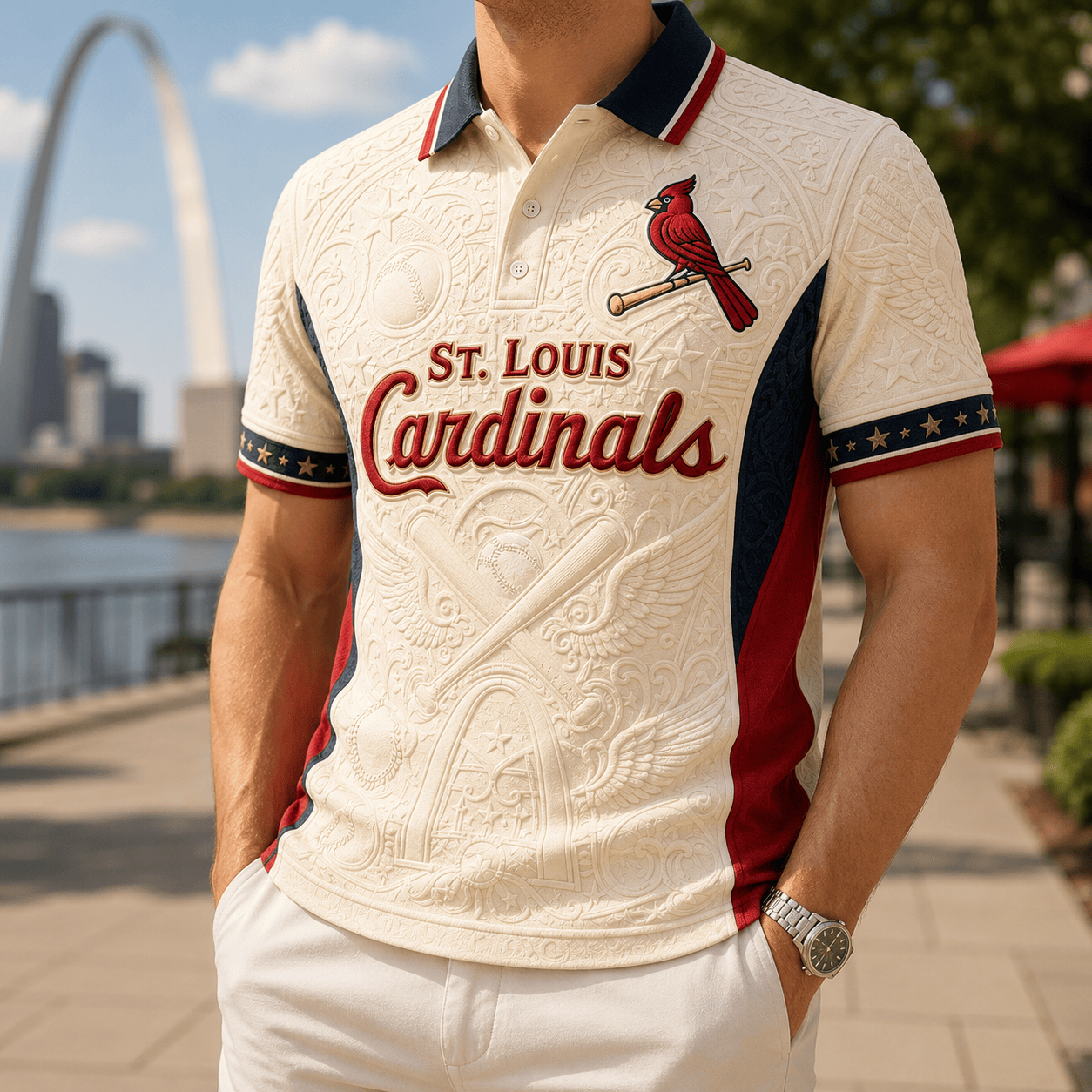 PREMIUM SLVC EMBOSS POLO SHIRT NTVA