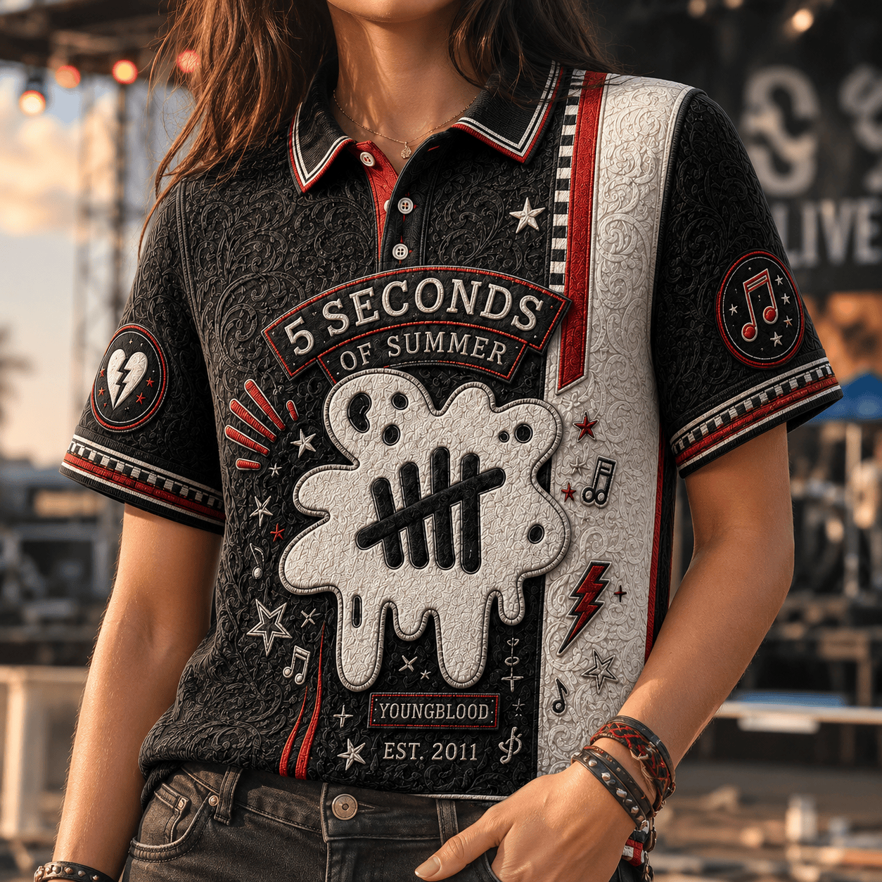 PREMIUM 5SOS EMBOSS POLO SHIRT HQH