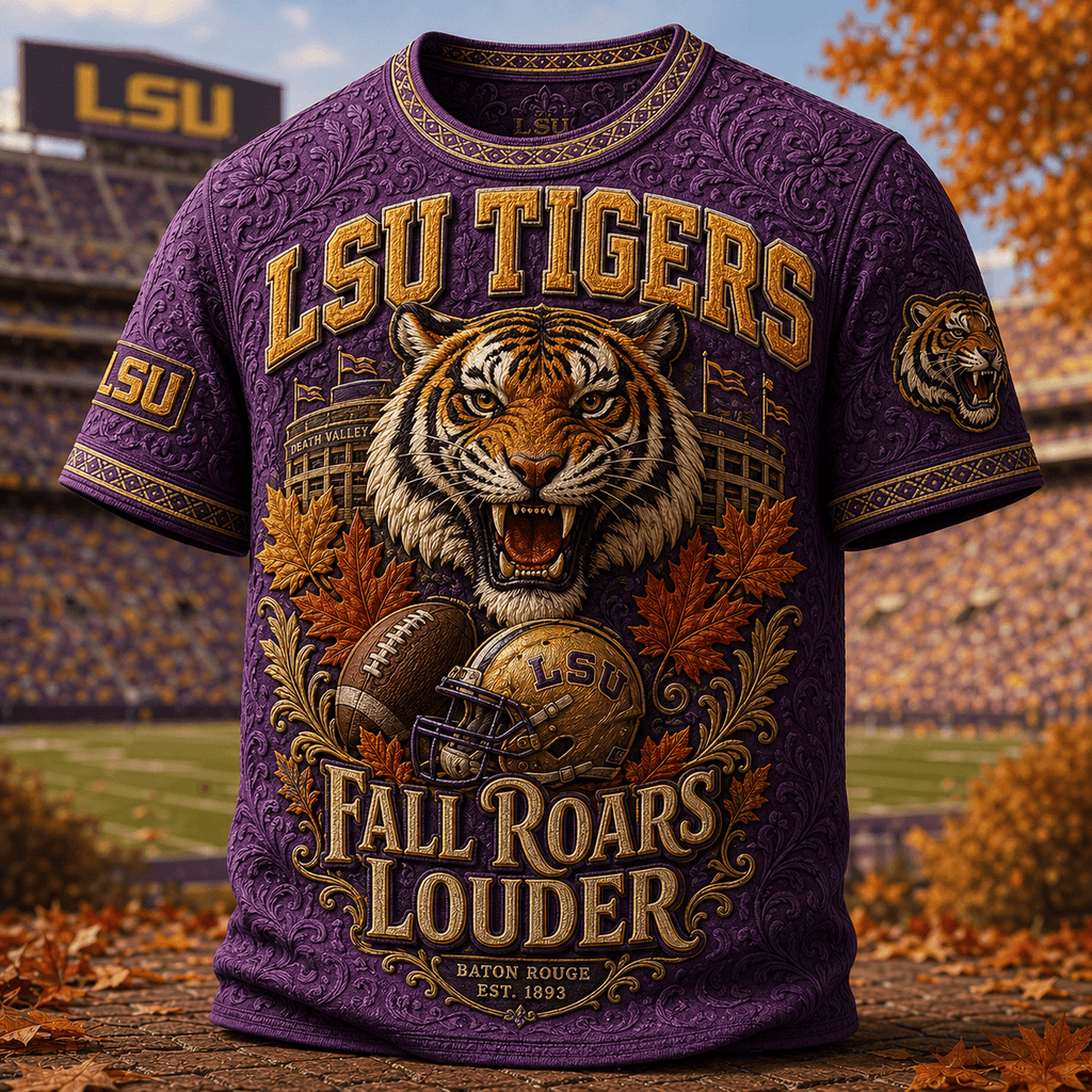 PREMIUM LSU 3D EMBOSS SHIRT TTNL