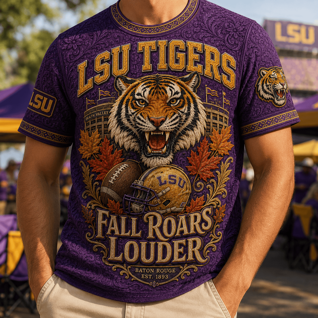 PREMIUM LSU 3D EMBOSS SHIRT TTNL
