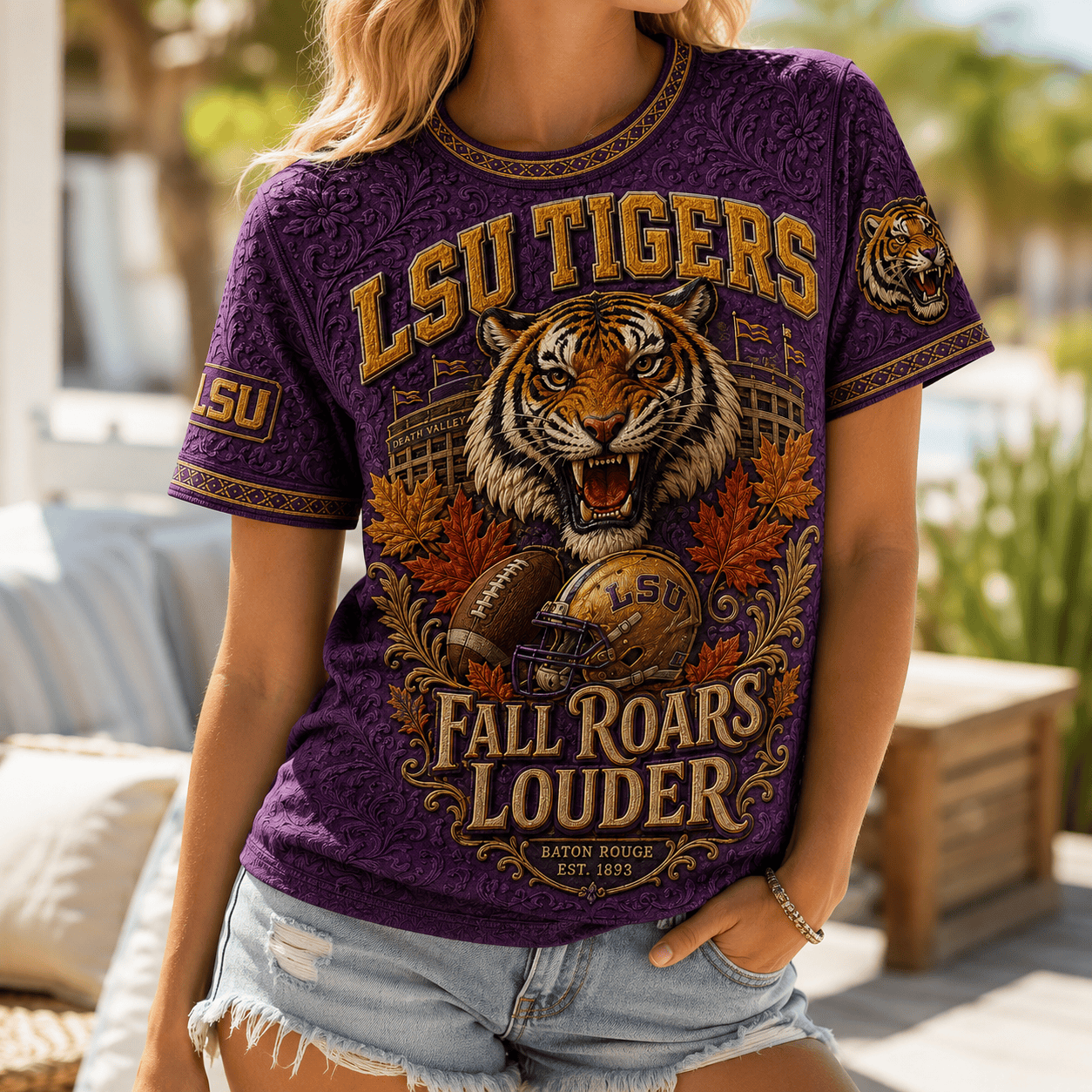 PREMIUM LSU 3D EMBOSS SHIRT TTNL