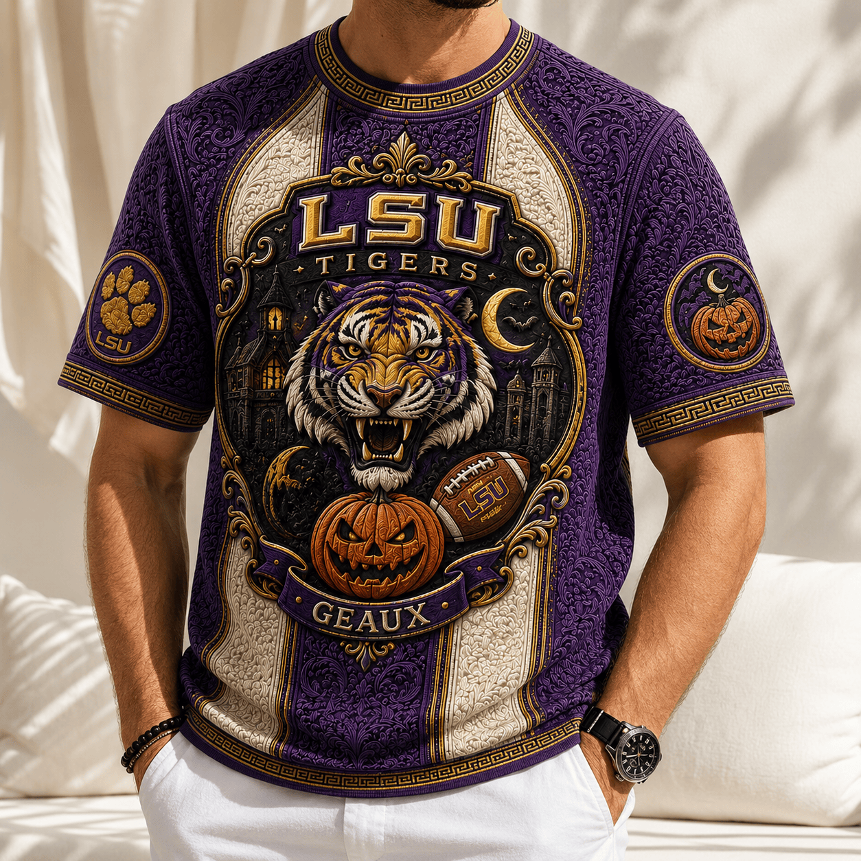 PREMIUM LSU 3D EMBOSS SHIRT PDL