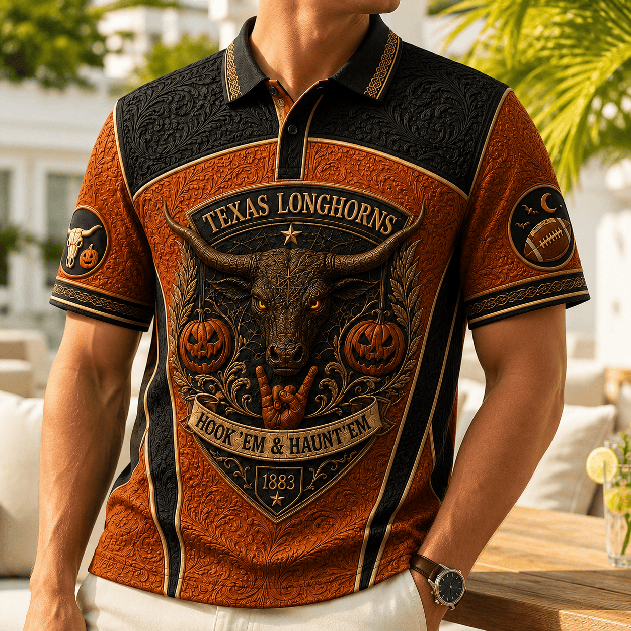 PREMIUM TLS EMBOSS POLO SHIRT HQH