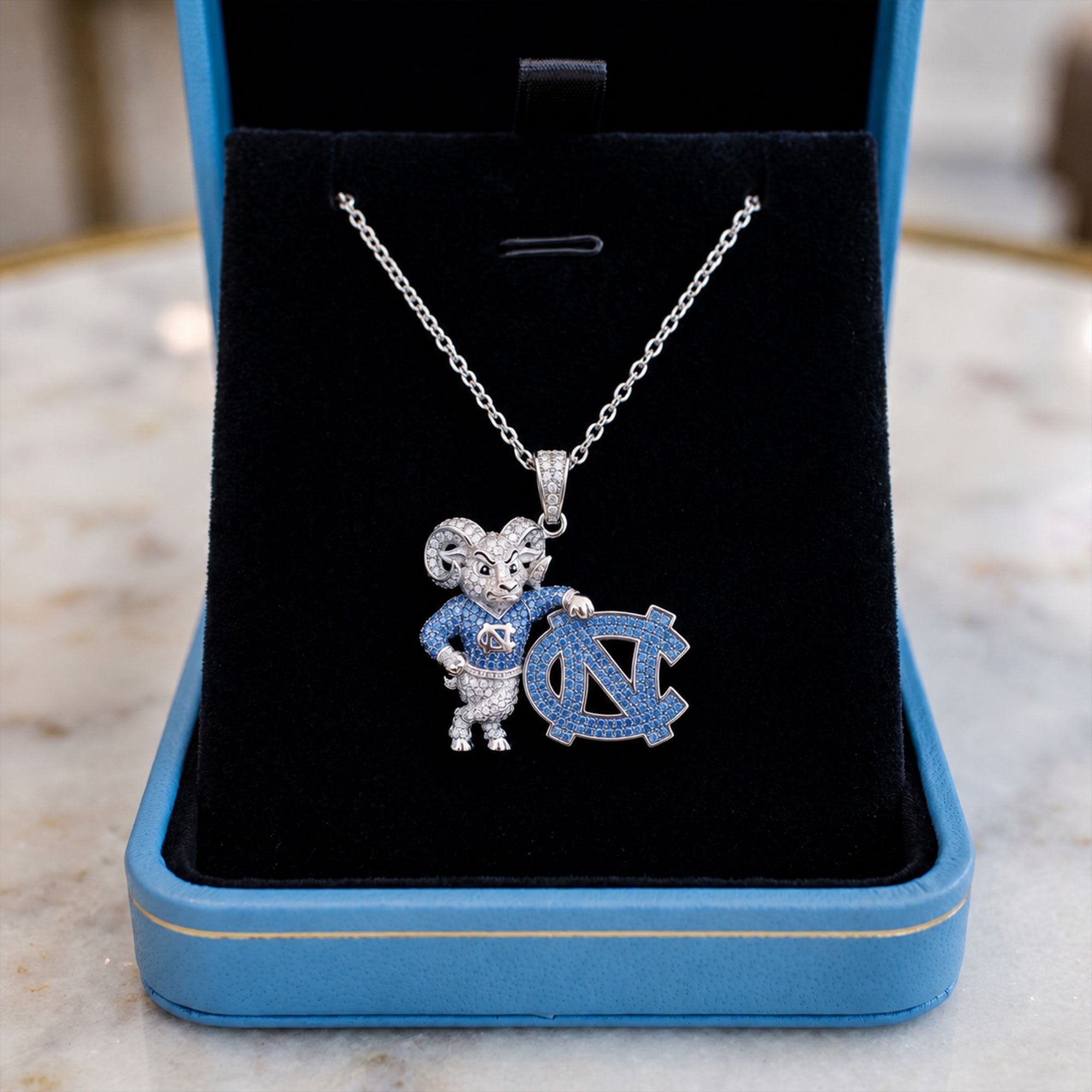 UNC Solid Gold Chain with Diamond Pendant HTTT